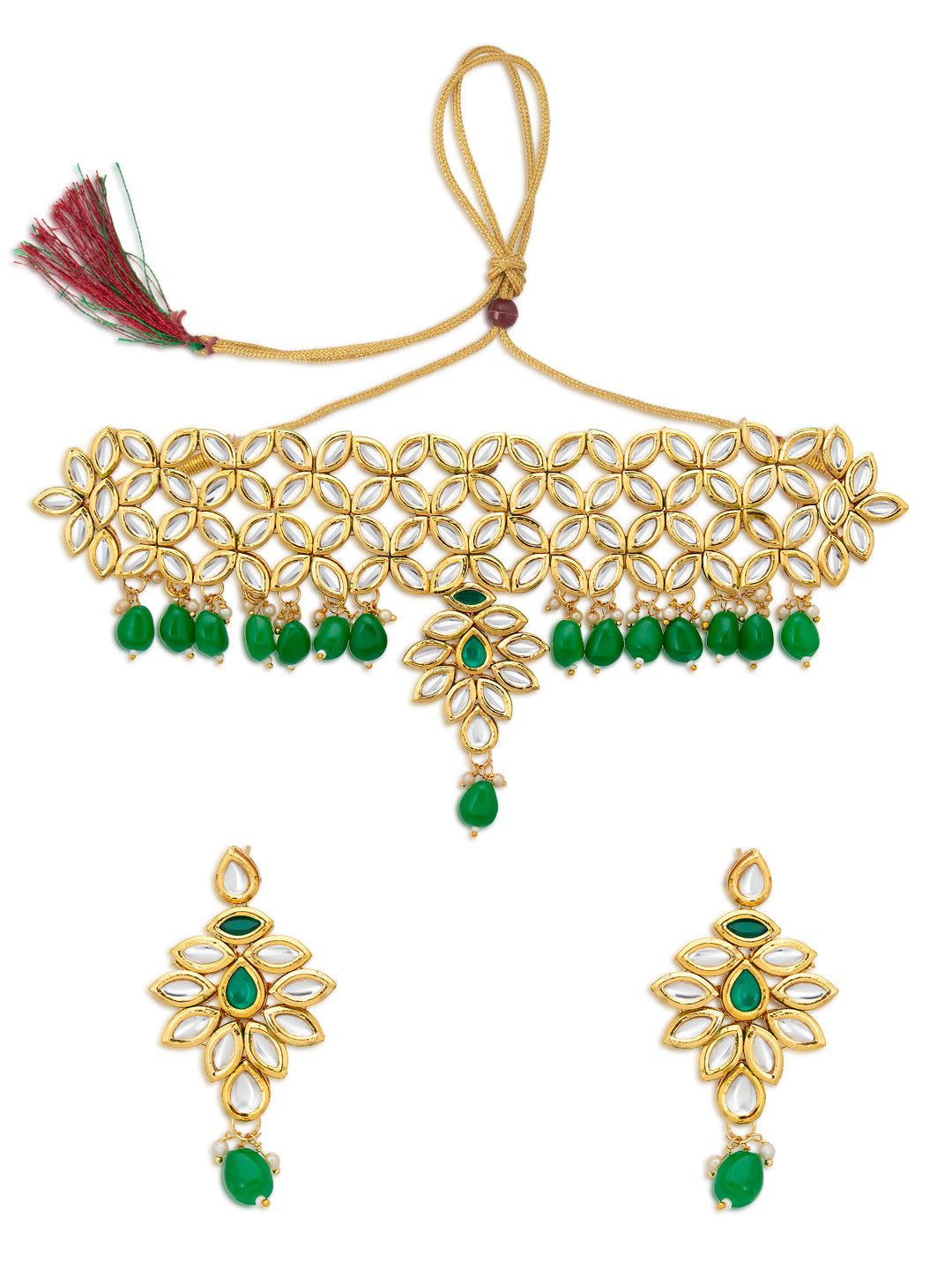 Sukkhi Marvelous Gold Plated Kundan Choker Necklace Set for Women
