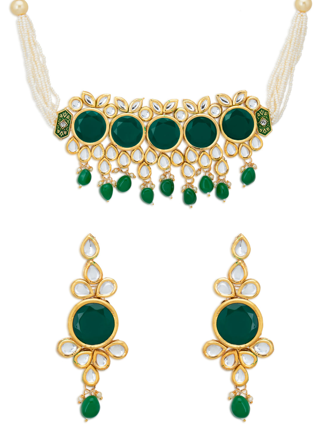 Sukkhi Elegant Gold Plated Kundan Choker Necklace Set for Women (SKR74683)