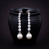 Sukkhi Lavish Pearl CZ Rhodium Plated Drop Earring for Women