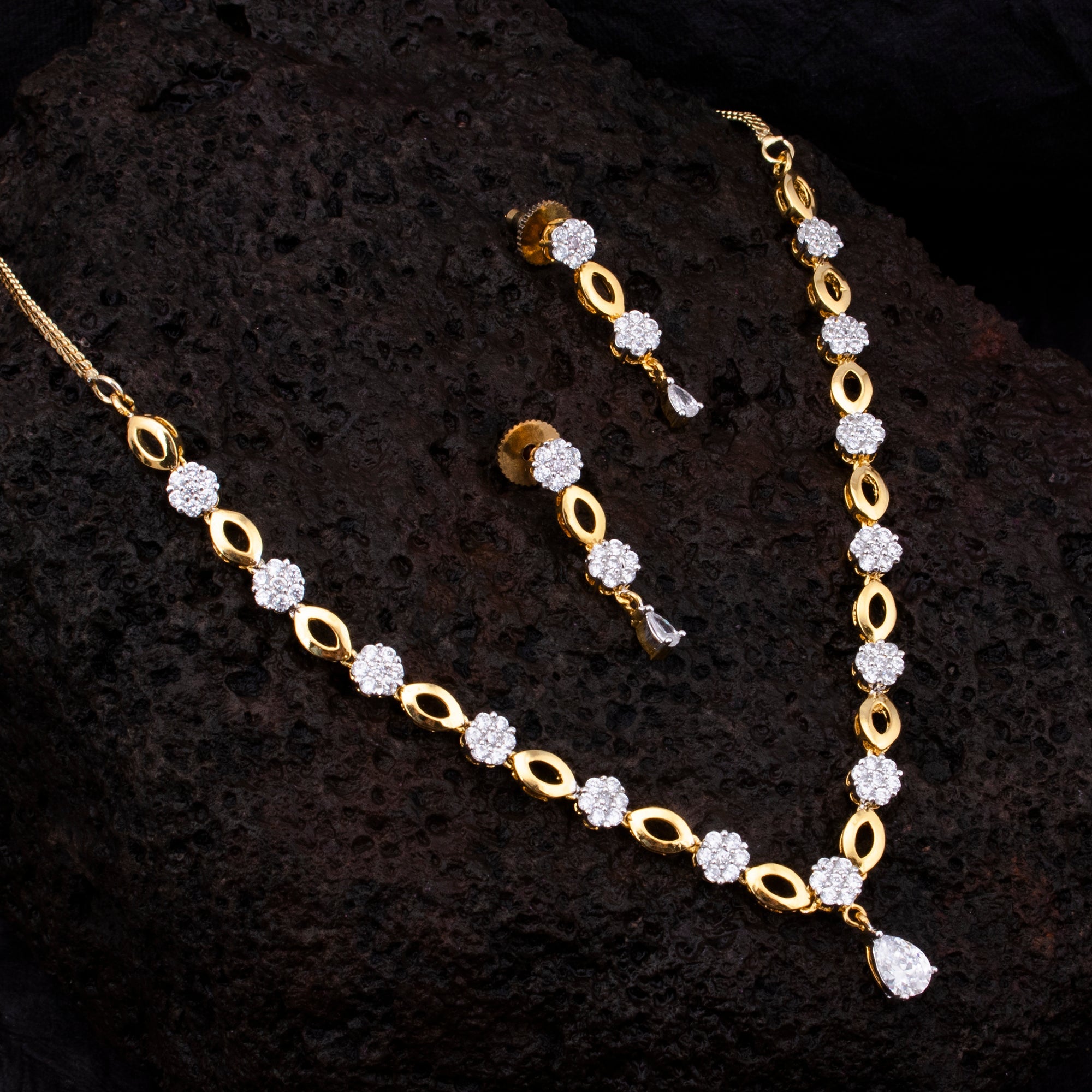 Sukkhi Ritzy CZ Gold Plated Choker Necklace Set for Women