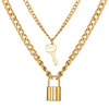 Scintillare by Sukkhi Spectacular Multi Layered Gold Plated Lock and Key Necklace for Women