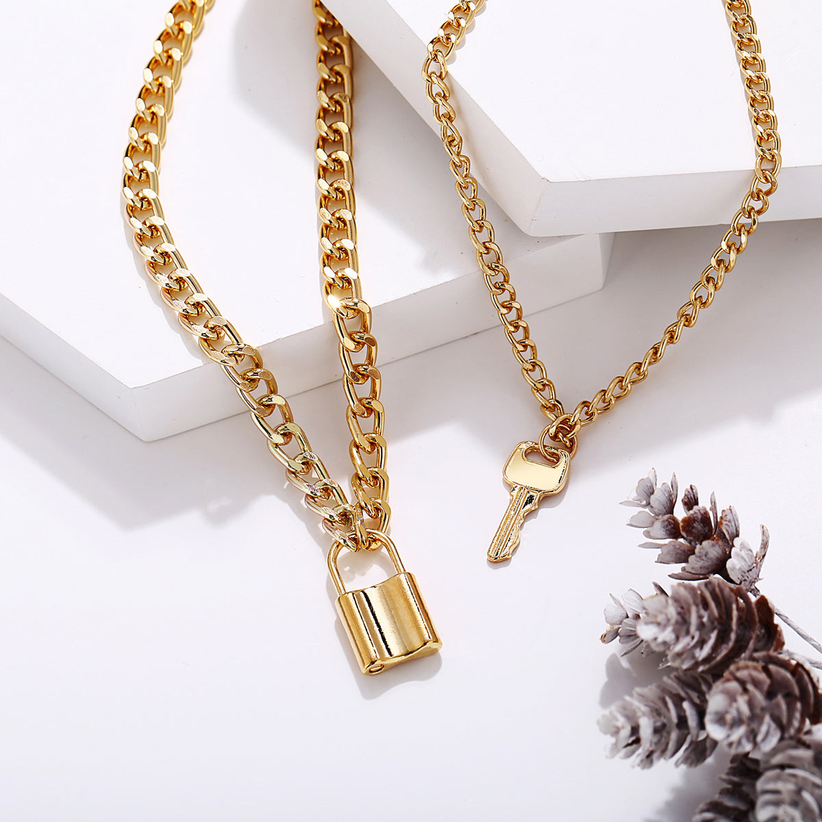 Scintillare by Sukkhi Spectacular Multi Layered Gold Plated Lock and Key Necklace for Women