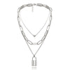 Scintillare by Sukkhi Adorable Rhodium Plated Multi Layered Heart Lock Necklace for Women