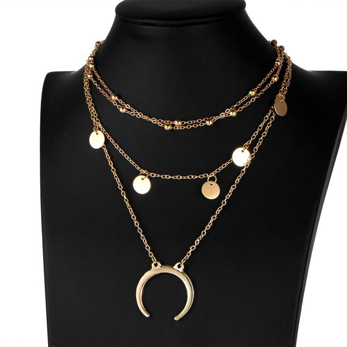 Scintillare by Sukkhi Charming Moon Gold Plated Multi Layered Necklace for Women