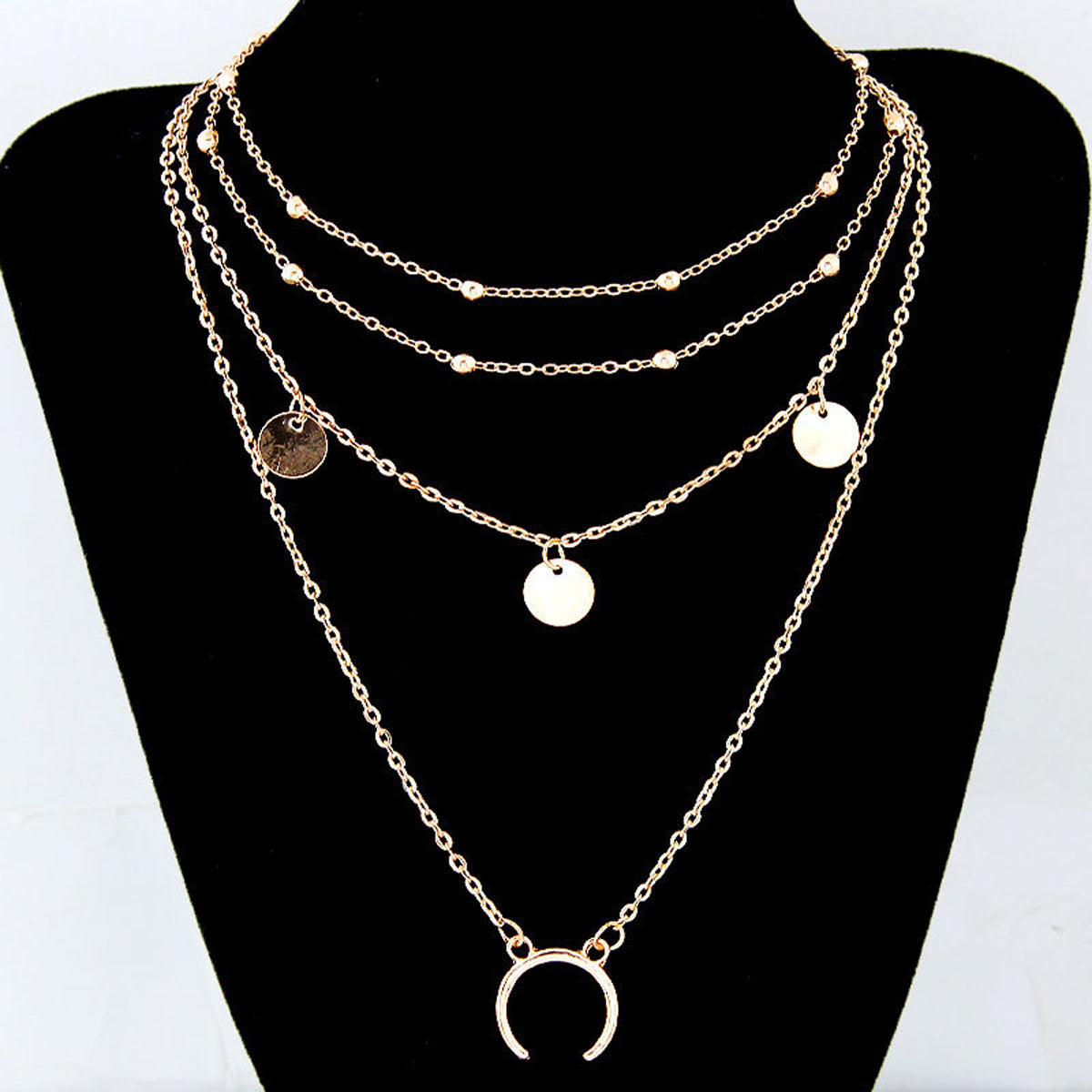 Scintillare by Sukkhi Charming Moon Gold Plated Multi Layered Necklace for Women