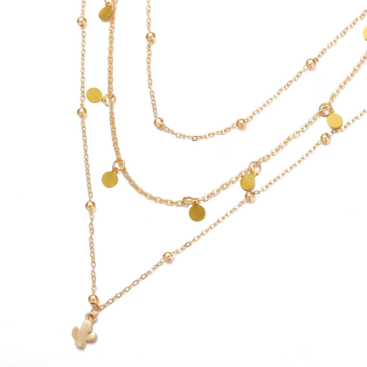 Scintillare by Sukkhi Shimmering Gold Plated Cross Multi Layered Necklace for Women
