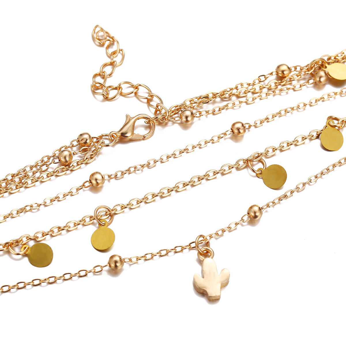 Scintillare by Sukkhi Shimmering Gold Plated Cross Multi Layered Necklace for Women