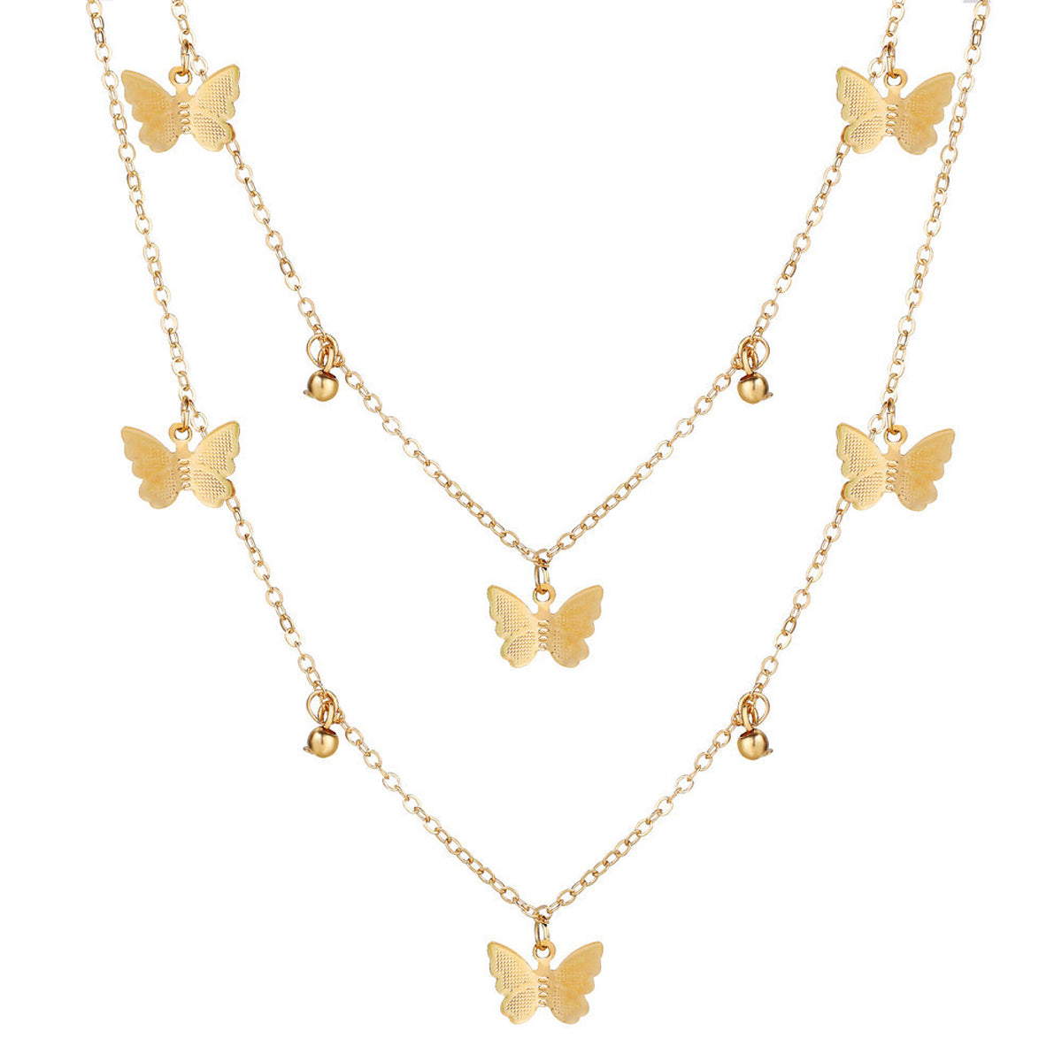 Scintillare by Sukkhi Adorable Gold Plated Multi Layered Butterfly Necklace for Women