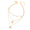 Scintillare by Sukkhi Glamorous Gold Plated Tripal Layered Moon Star Necklace for Women
