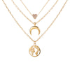 Scintillare by Sukkhi Trendy Gold Plated Tripal Layered Moon Heart Necklace for Women