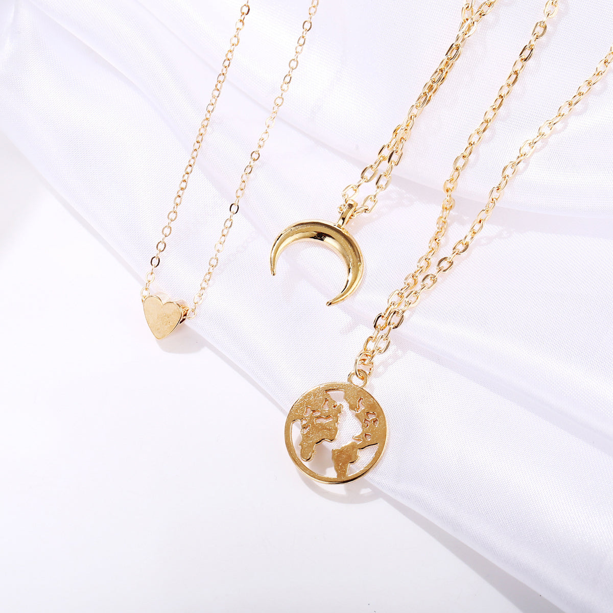 Scintillare by Sukkhi Trendy Gold Plated Tripal Layered Moon Heart Necklace for Women