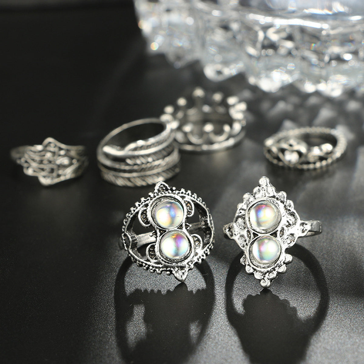 Scintillare by Sukkhi Astonish Oxidised Rings Combo for Women
