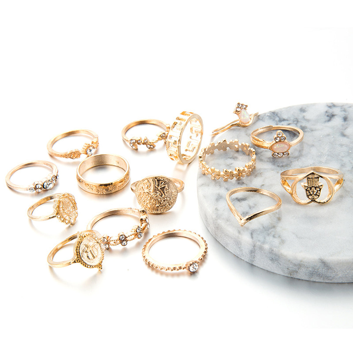 Scintillare by Sukkhi Glossy Gold Plated Rings Combo for Women
