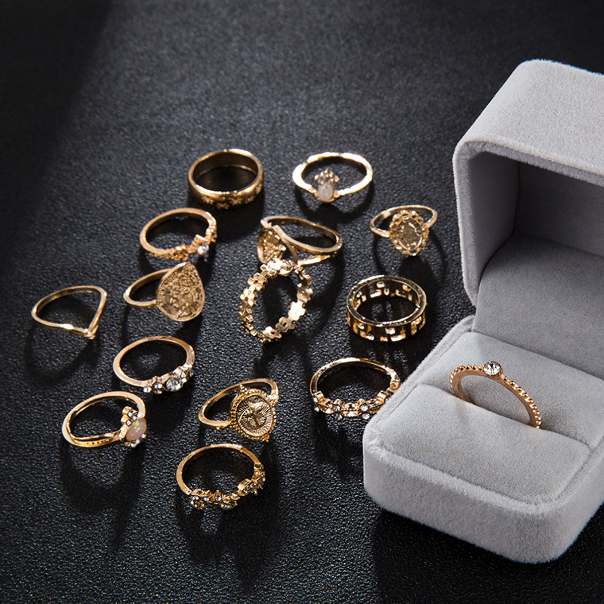 Scintillare by Sukkhi Glossy Gold Plated Rings Combo for Women