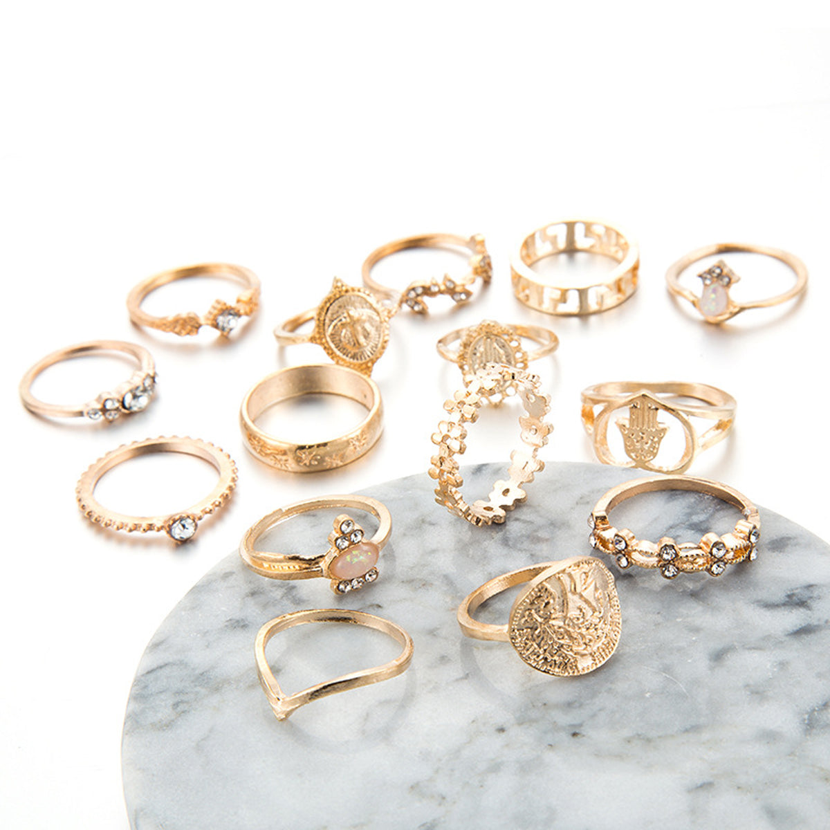 Scintillare by Sukkhi Glossy Gold Plated Rings Combo for Women