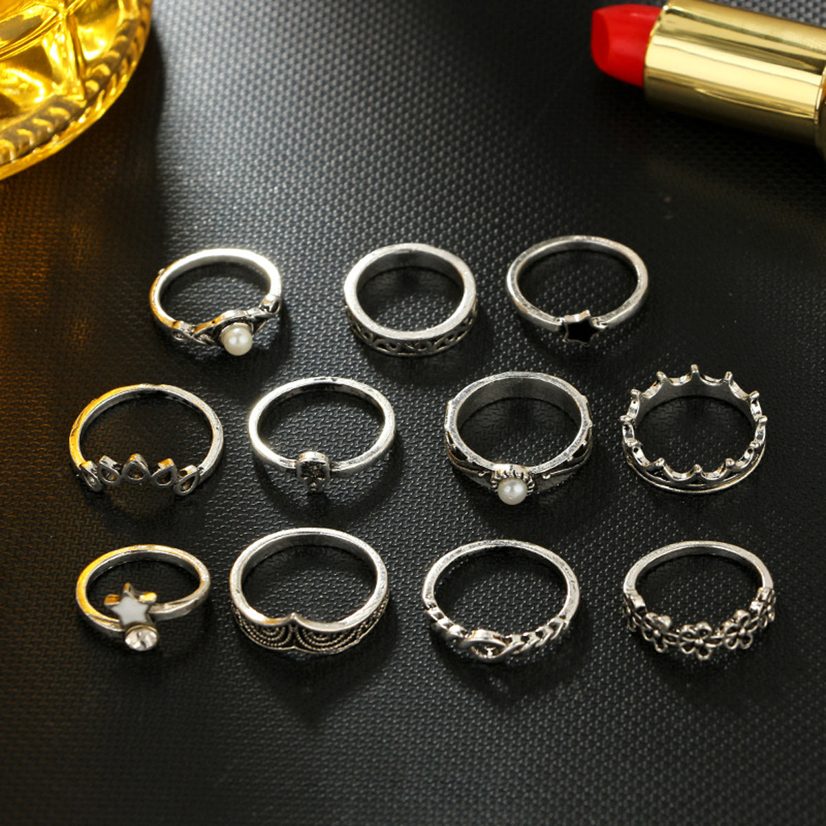 Scintillare by Sukkhi Fashionable Oxidised Rings Combo for Women