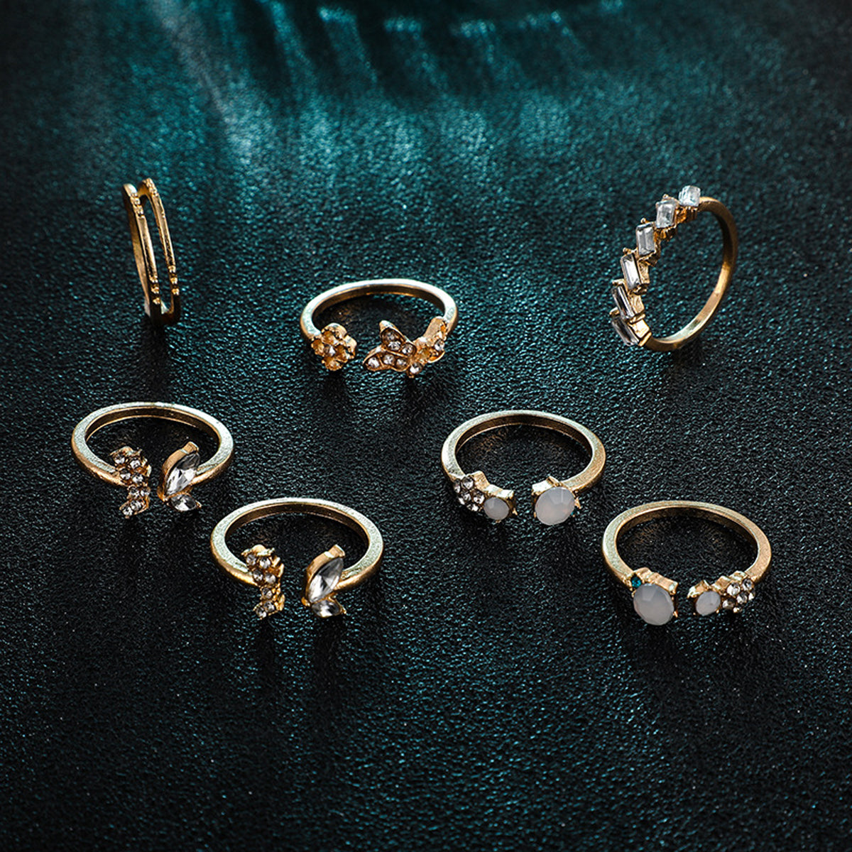 Scintillare by Sukkhi Glimmery Gold Plated Rings Combo for Women
