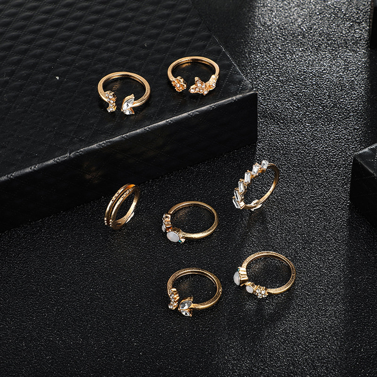 Scintillare by Sukkhi Glimmery Gold Plated Rings Combo for Women