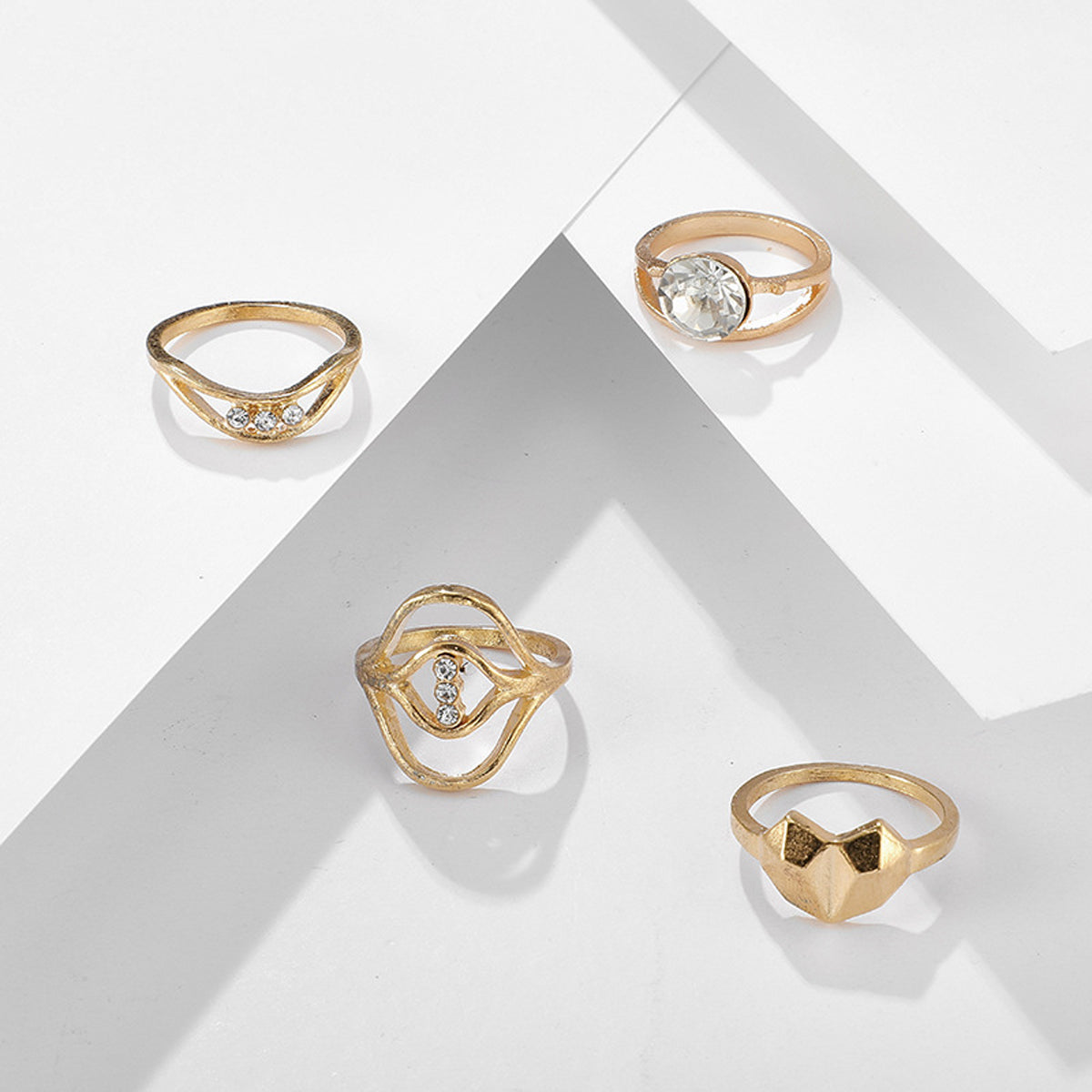 Scintillare by Sukkhi Classy Gold Plated Rings Combo for Women