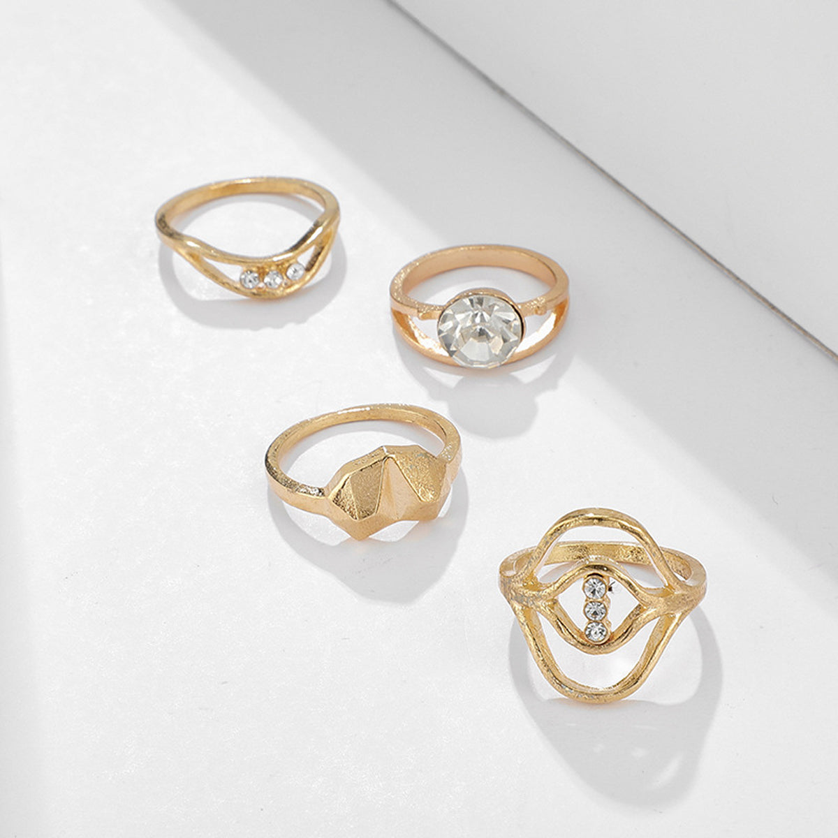 Scintillare by Sukkhi Classy Gold Plated Rings Combo for Women