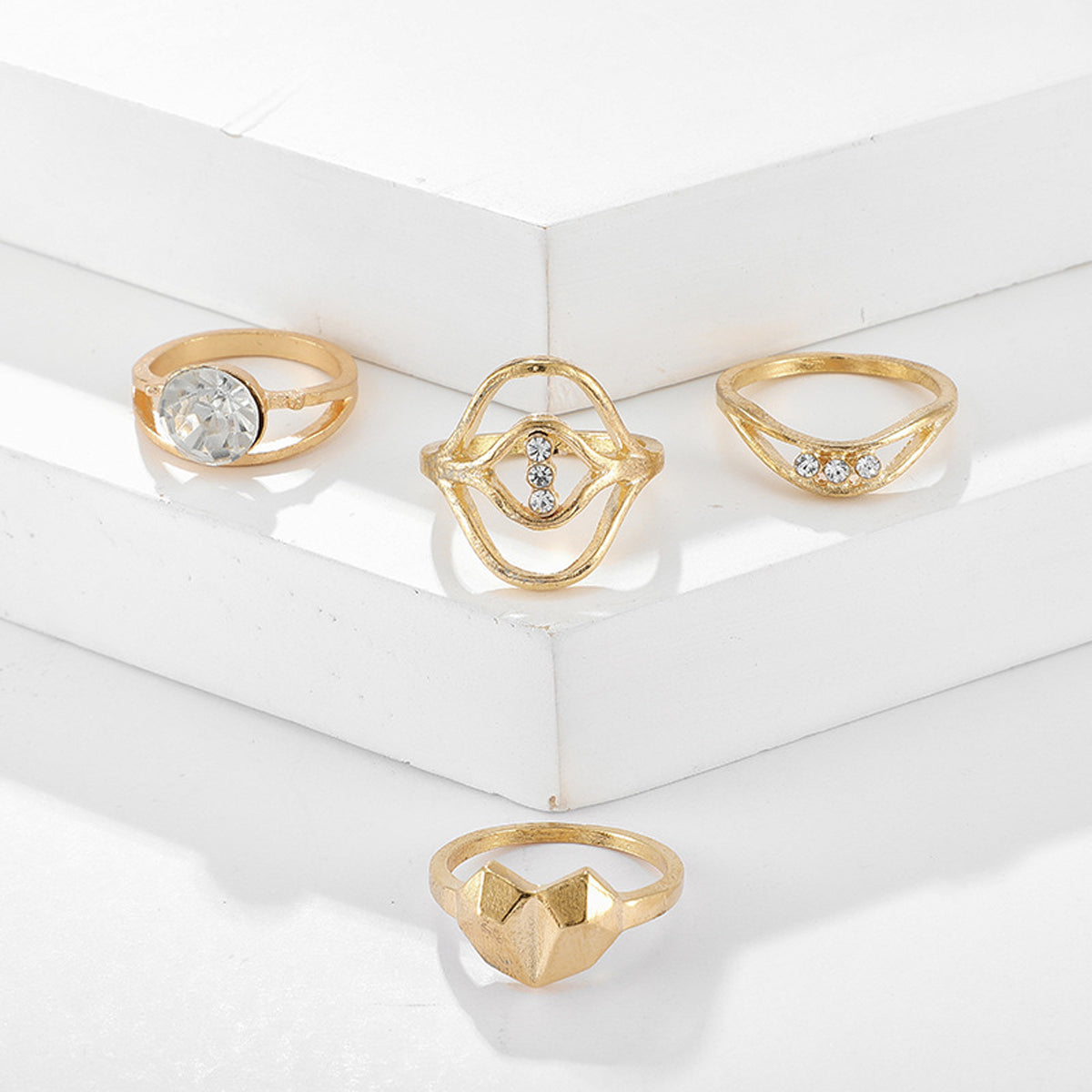 Scintillare by Sukkhi Classy Gold Plated Rings Combo for Women