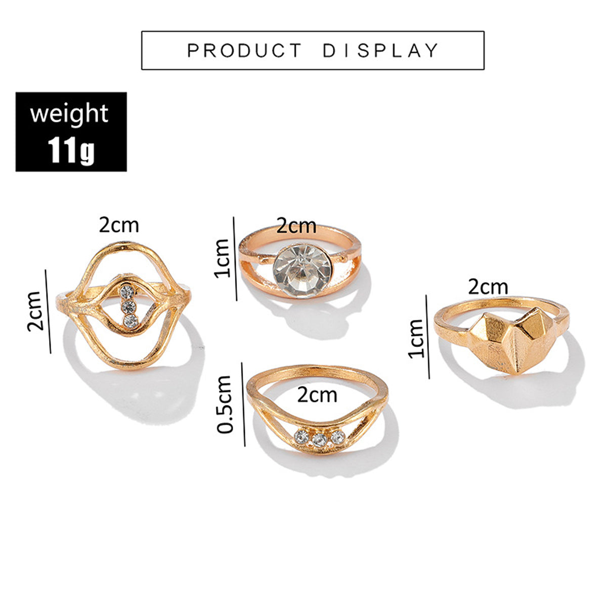 Scintillare by Sukkhi Classy Gold Plated Rings Combo for Women