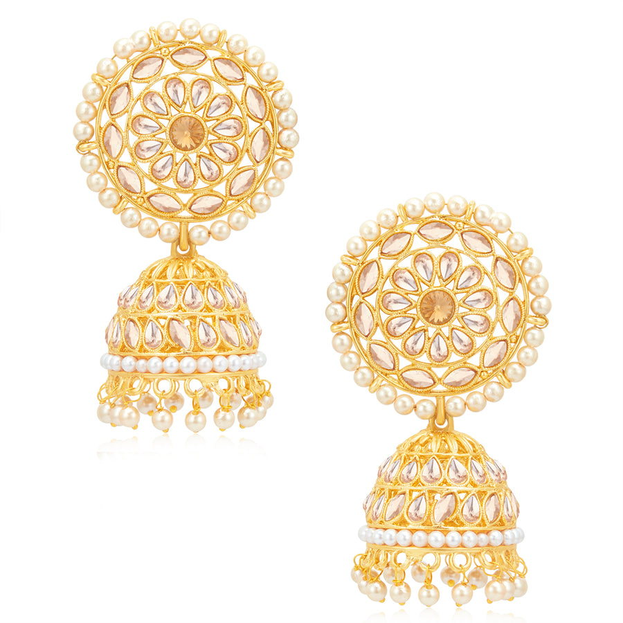Sukkhi Glorious Gold Plated Pearl Jhumki Earring for Women