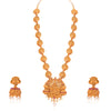 Sukkhi Splendid Pearl Gold Plated Goddess Temple Jewellery Long Haram Necklace Set for Women