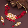Sukkhi Modish Kundan Gold Platee Pearl Choker Necklace Set for Women