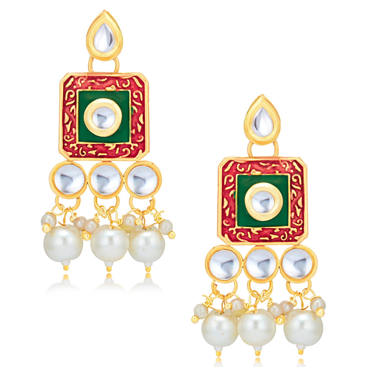 Sukkhi Delightful Kundan Gold Plated Meenakari Necklace Set for Women