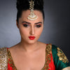 Sukkhi Pleasing Kundan Gold Plated Meenakari Pearl Maangtikka Worn By Karisma Kapoor