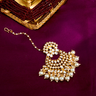 Sukkhi Youthful Kundan Gold Plated Pearl Maangtikka Worn By Karisma Kapoor