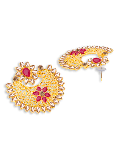 Sukkhi Shimmering Gold Plated LCT Chandbali Earring Set for Women (SKR85513)