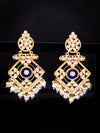 Sukkhi Classic Kundan Gold Plated Pearl Chandelier Earring Set for Women (SKR85519)