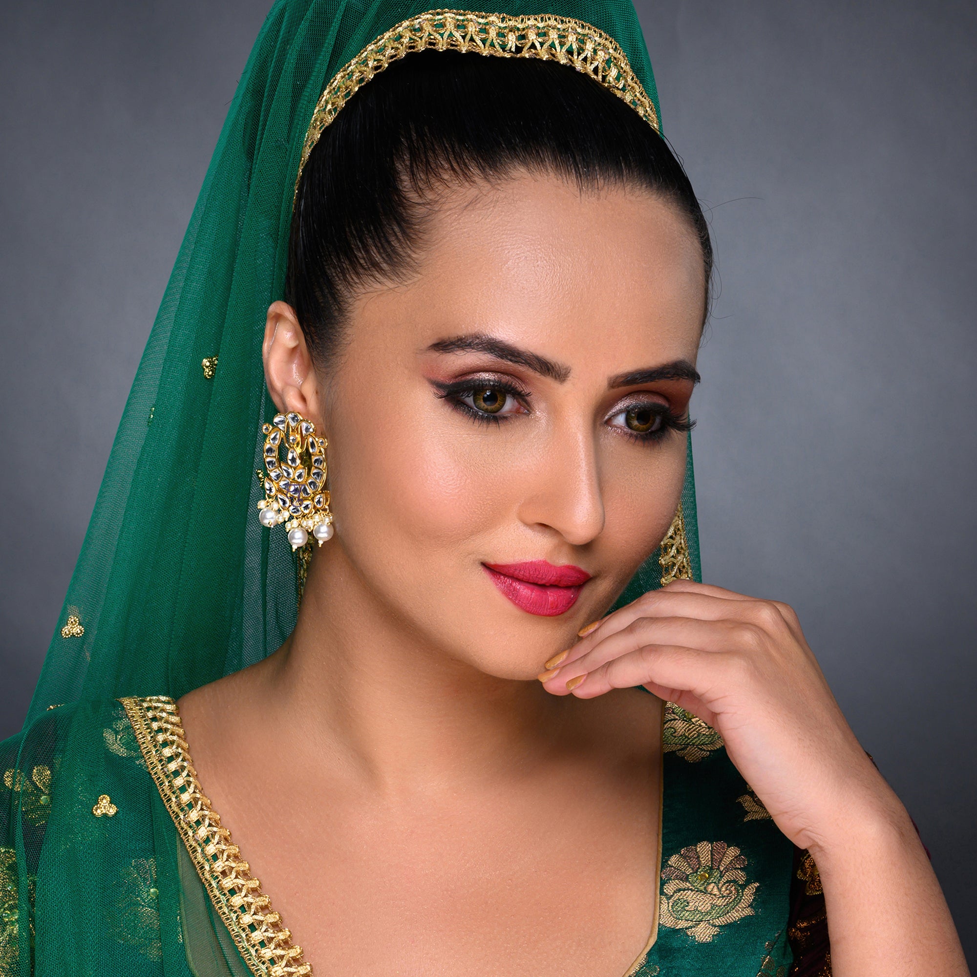 Sukkhi Antique Kundan Gold Plated Pearl Drop Earring Set Worn By Karisma Kapoor