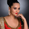 Sukkhi Excellent Kundan Gold Plated Pearl Chandelier Earring Set Worn By Karisma Kapoor