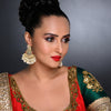 Sukkhi Youthful Kundan Gold Plated Pearl Chandelier Earring Set Worn By Karisma Kapoor