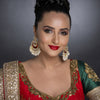 Sukkhi Luxurious Kundan Gold Plated Meenakari Chandelier Earring Set Worn By Karisma Kapoor