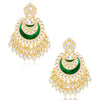 Sukkhi Stylish Kundan Gold Plated Meenakari Chandelier Earring Set Worn By Karisma Kapoor