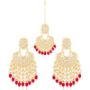 Sukkhi Sparkling Kundan Gold Plated Pearl Earring Maangtikka Set Worn By Karisma Kapoor