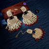 Sukkhi Sparkling Kundan Gold Plated Pearl Earring Maangtikka Set Worn By Karisma Kapoor