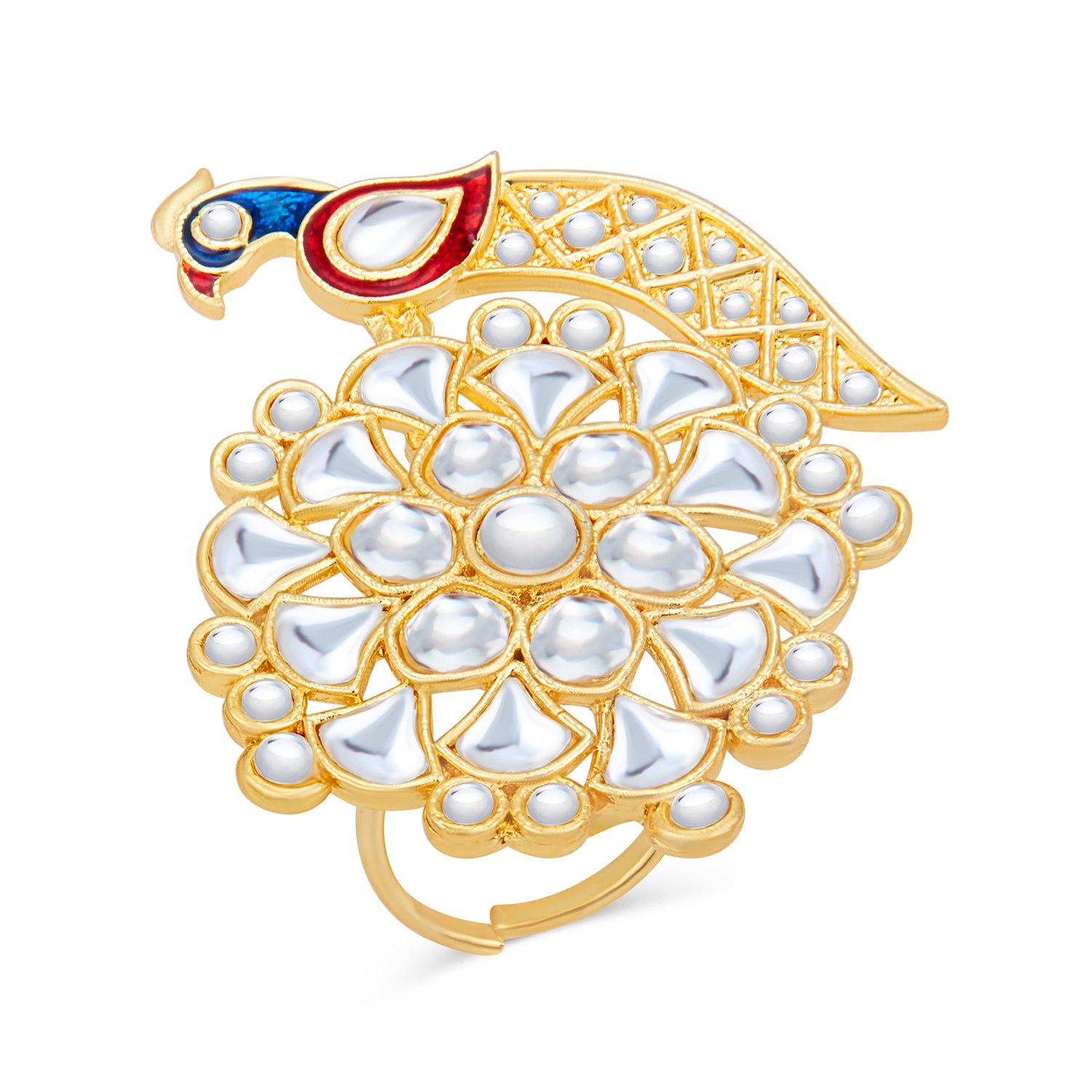 Sukkhi Spectacular Kundan Gold Plated Meenakari Ring Worn By Karisma Kapoor