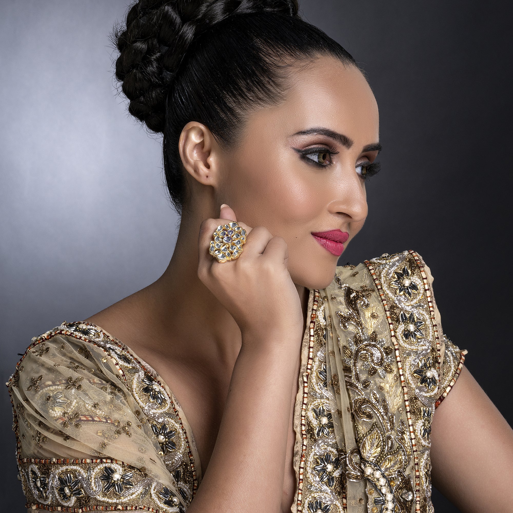 Sukkhi Equisite Gold Plated Kundan Ring Worn By Karisma Kapoor