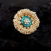 Sukkhi Glitzy Kundan Gold Plated Pearl Ring Worn By Karisma Kapoor