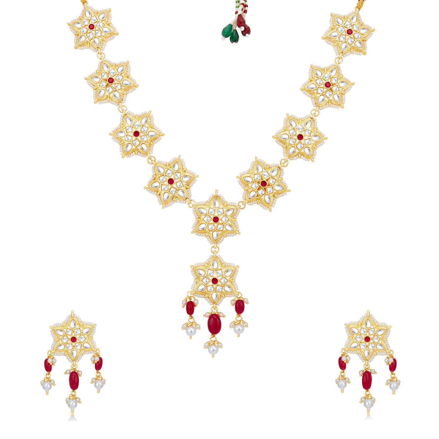 Sukkhi Lavish Kundan Gold Plated Pearl Necklace Set Worn By Karisma Kapoor