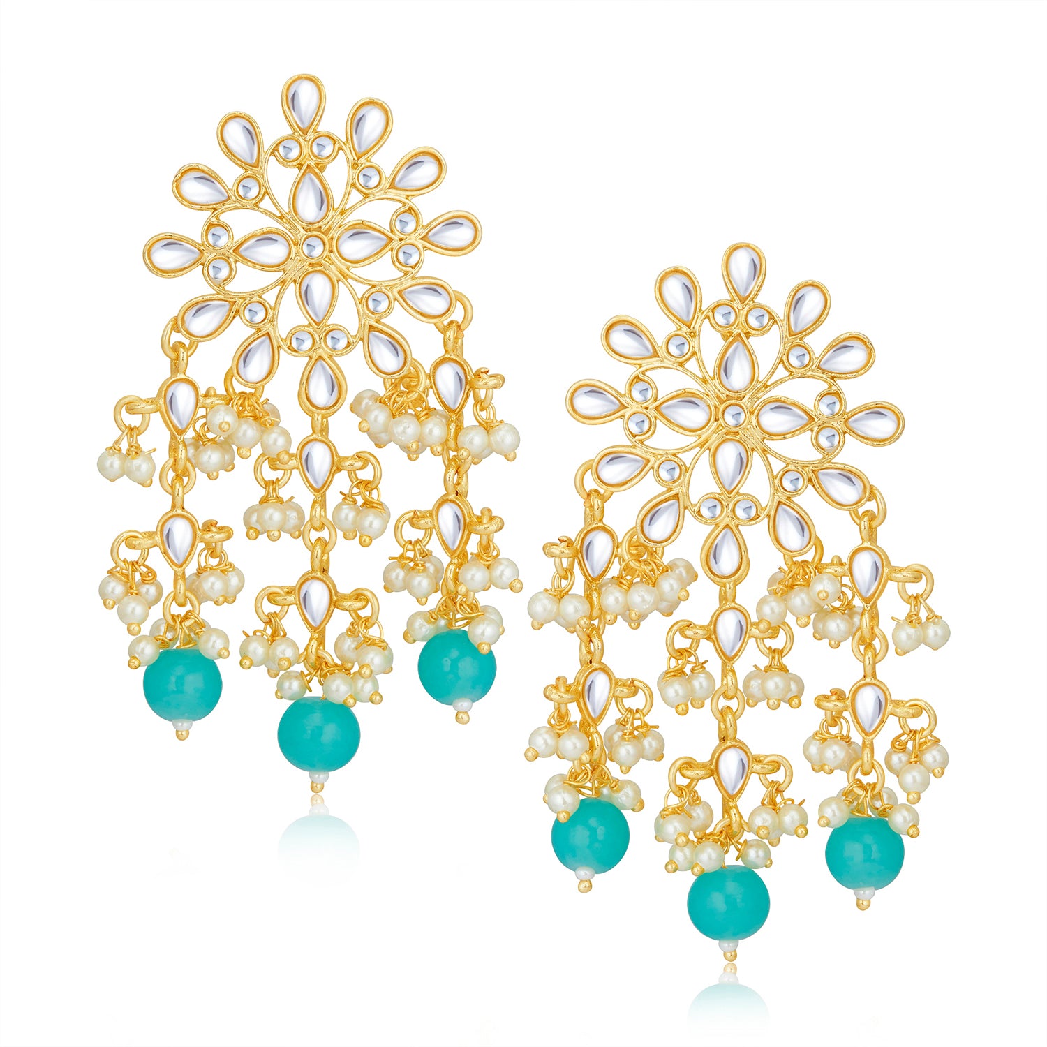 Sukkhi Pleasing Kundan Gold Plated Pearl Choker Necklace Set Worn By Karisma Kapoor