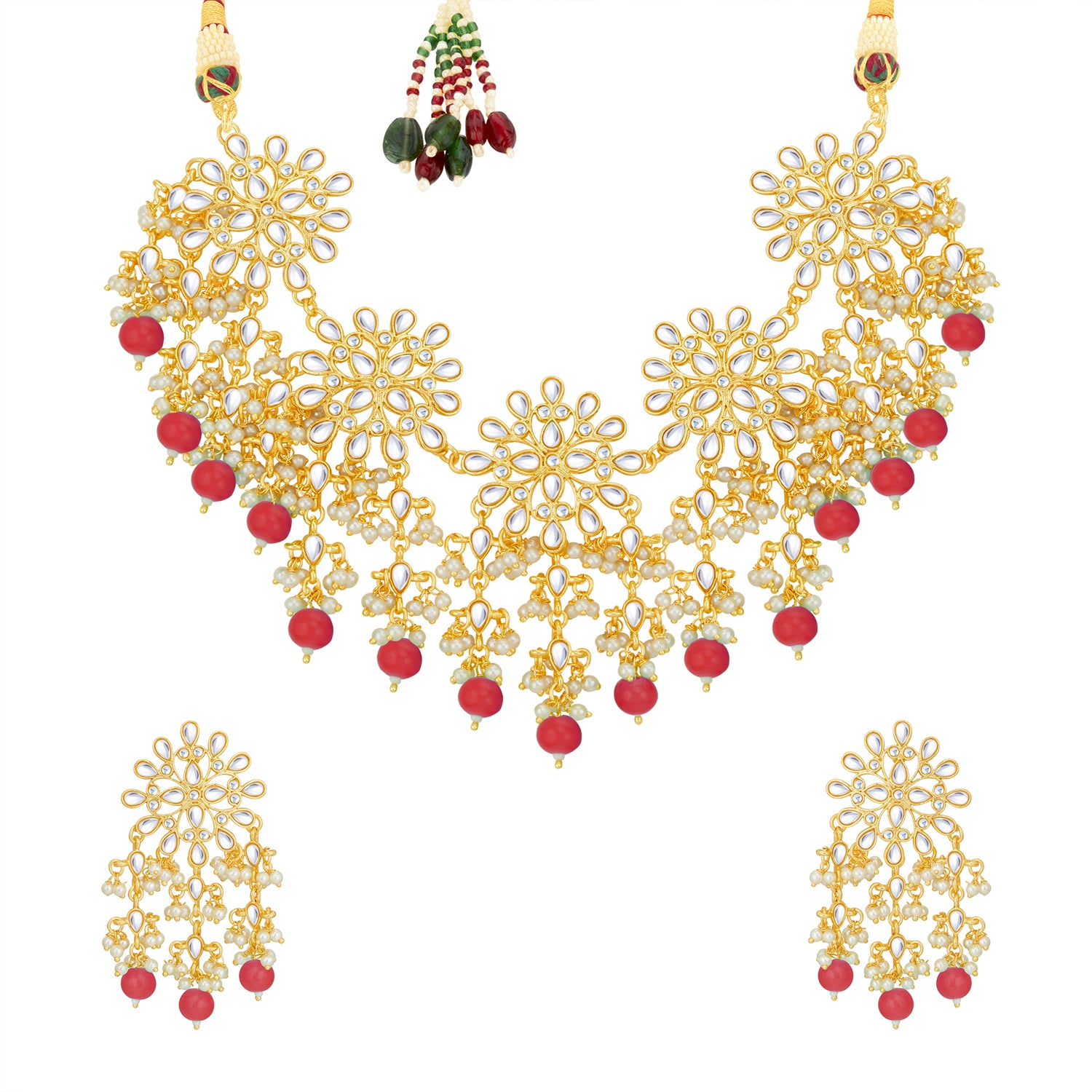 Sukkhi Lavish Kundan Gold Plated Pearl Choker Necklace Set Worn By Karisma Kapoor