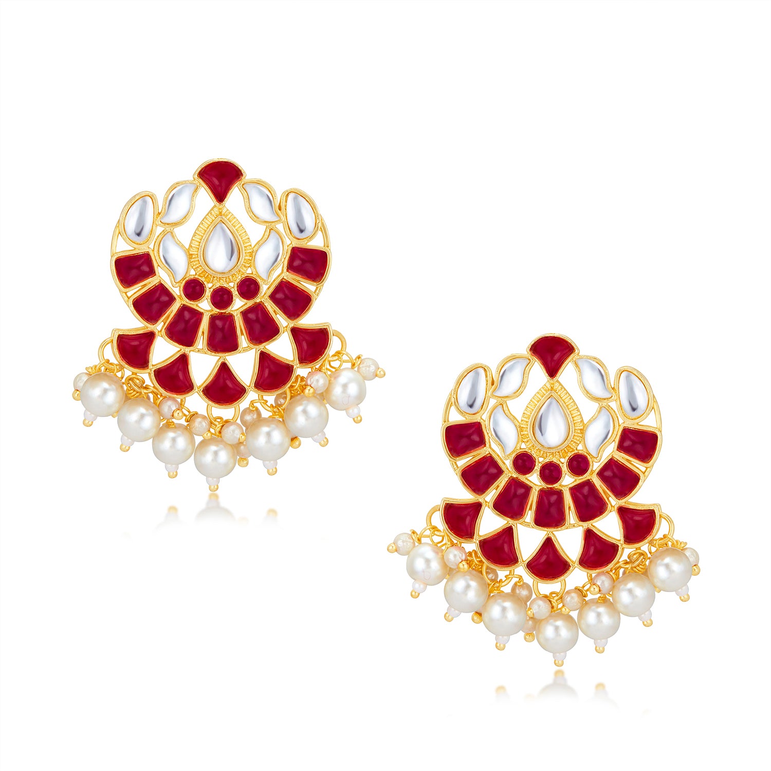 Sukkhi Fascinating Gold Plated Pearl Choker Necklace Set Worn By Karisma Kapoor