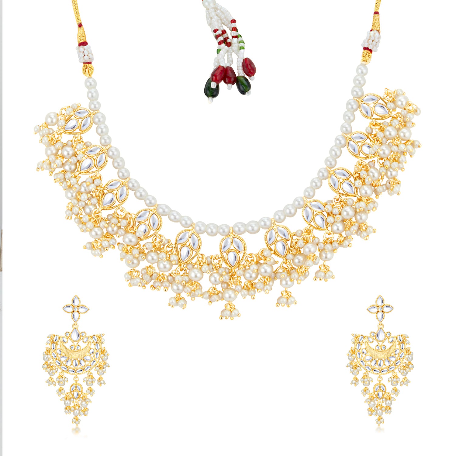 Sukkhi Luxurious Kundan Gold Plated Pearl Choker Necklace Set Worn By Karisma Kapoor