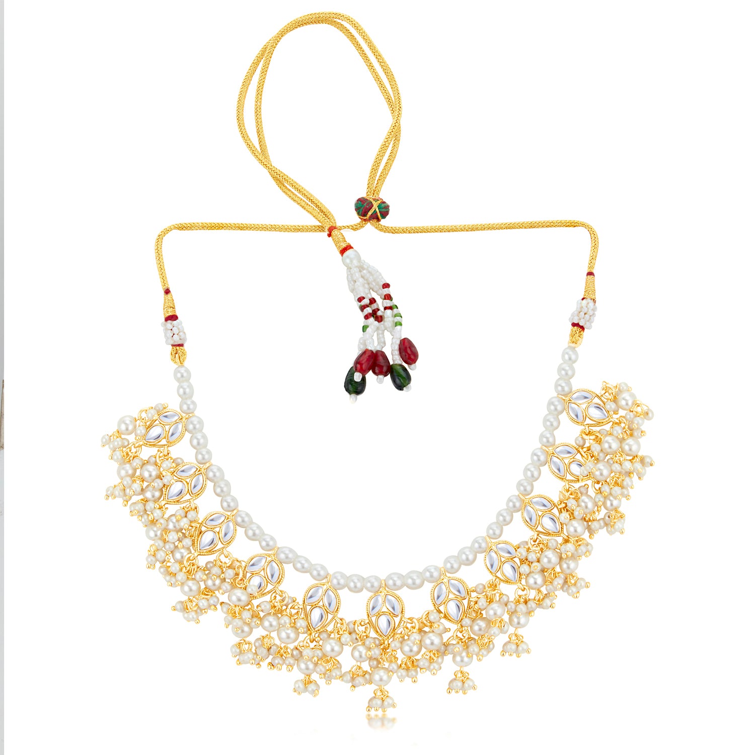 Sukkhi Luxurious Kundan Gold Plated Pearl Choker Necklace Set Worn By Karisma Kapoor